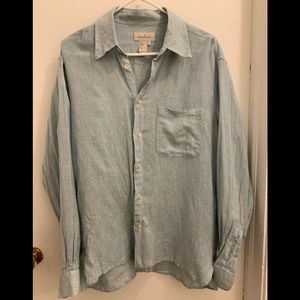 Ermenegildo Zegna Men’s Size Large Linen/Cotton Button Down Shirt